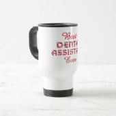 Bester Zahnassistent je Zähne Lippen Typografie Reisebecher (Vorderseite Links)