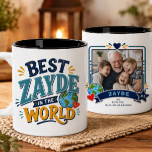 Bester Zayde der Welt Foto-Tasse Zweifarbige Tasse
