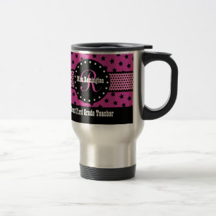 Bestes 1. GRAD-LEHRER Monogramm-Rosa kopiert V02 Reisebecher