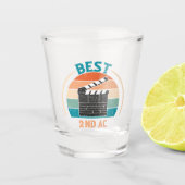 Bestes 2nd AC - Retro Style Shot Glass Schnapsglas (Vorderseite)