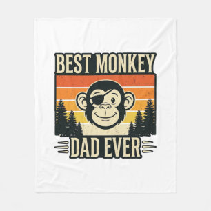 Bestes Affen-Vater aller Zeiten Vintage-Affen-Vate Fleecedecke