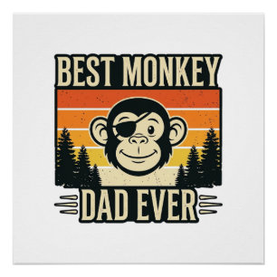 Bestes Affenvater-Shirt Ever Vintage Affenvater_1 Poster