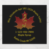 Bestes Ahornsirup rotes Leaf im Herbst Farbharmoni Alkoholflaschenetikett (Einzelnes Label)