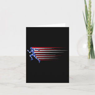 Bestes amerikanisches Flag Track and Field Gift Te Karte
