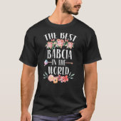 Bestes Babcia in der Welt Polnische Oma Blumenmot T-Shirt (Vorderseite)