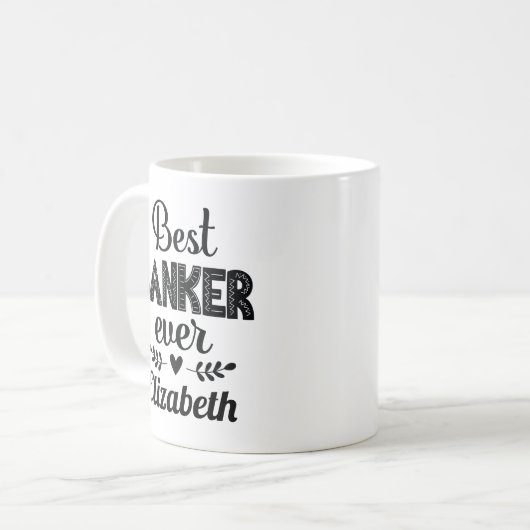 Bestes Bankgeschenk Kaffeetasse (Vorderseite Links)
