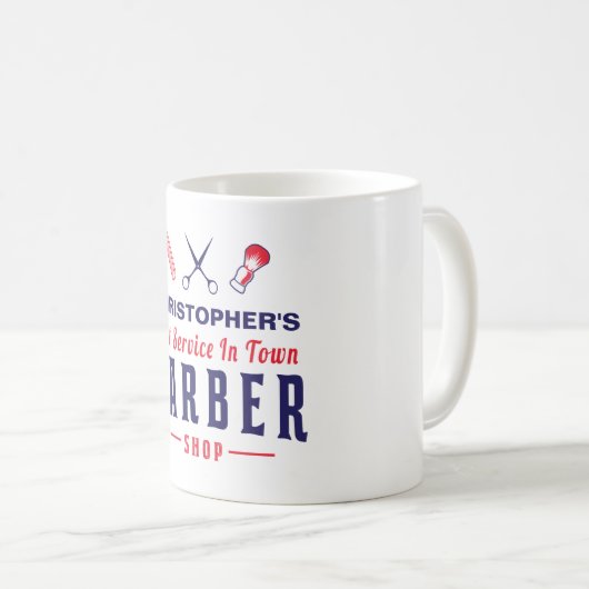 Bestes Barber Retro-Vintages Monogramm Kaffeetasse (VorderseiteRechts)