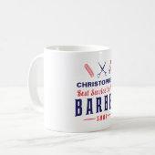 Bestes Barber Retro-Vintages Monogramm Kaffeetasse (Vorderseite Links)