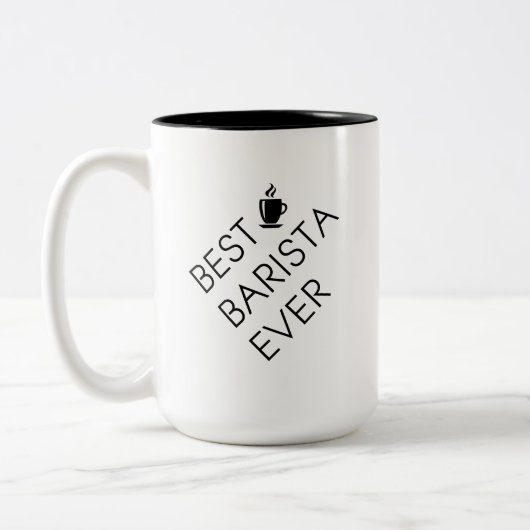 Bestes barista überhaupt. Barista Geschenk. Zweifarbige Tasse (Links)