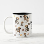 Bestes Beagle-Mum-Muster Zweifarbige Tasse (Links)