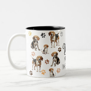 Bestes Beagle-Mum-Muster Zweifarbige Tasse