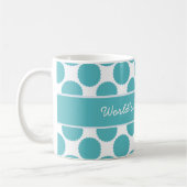 Bestes behilfliches aquamarines der Welt und weiß Kaffeetasse (Links)