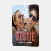 Bestes Bestie BESTE FREUNDIN Foto Weihnachten Ornament Aus Metall (Vorderseite links)