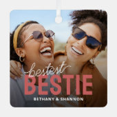 Bestes Bestie BESTE FREUNDIN Foto Weihnachten Ornament Aus Metall (Vorderseite)