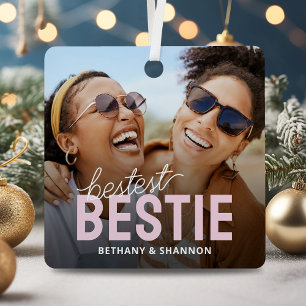 Bestes Bestie BESTE FREUNDIN Foto Weihnachten Ornament Aus Metall