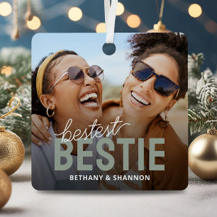 Bestes Bestie BESTE FREUNDIN Foto Weihnachten Ornament Aus Metall