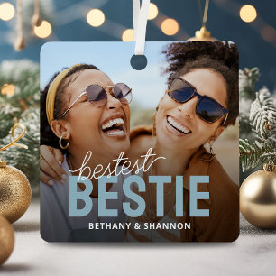 Bestes Bestie BESTE FREUNDIN Foto Weihnachten Ornament Aus Metall