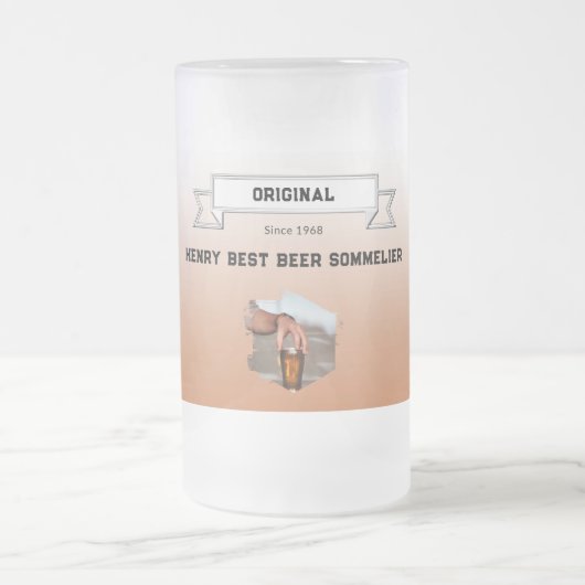 Bestes Bier Sommelier Brown Weißes Foto Mattglas Bierglas (Mittel)