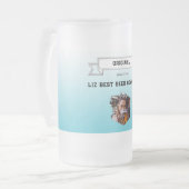 Bestes Bier Sommelier Lean Blau Weißes Foto Mattglas Bierglas (Vorderseite Links)