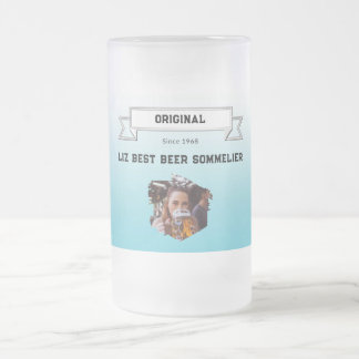 Bestes Bier Sommelier Lean Blau Weißes Foto Mattglas Bierglas