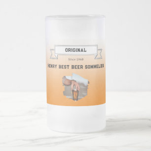 Bestes Bier Sommelier Orange Weißes Foto Mattglas Bierglas