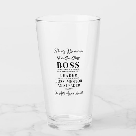 Bestes Boss-Zitat verlassend Geschenk Glas Cup (Vorderseite)