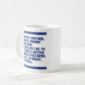Bestes Brother-Geschenk Kaffeetasse (Vorderseite Links)