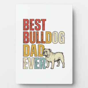 Bestes Bulldog-Vater aller Zeiten Vintage Gravur S Fotoplatte