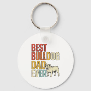 Bestes Bulldog-Vater aller Zeiten Vintage Gravur S Schlüsselanhänger
