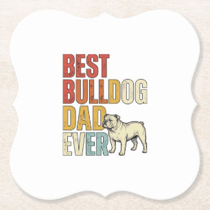Bestes Bulldog-Vater aller Zeiten Vintage Gravur S Untersetzer