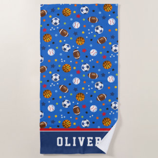 Bestes buntes Königsblau trägt Bälle zur Schau Strandtuch