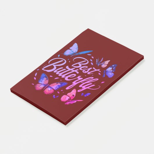 Bestes Butterfly Notepad. Post-it Klebezettel (angewinkelt)