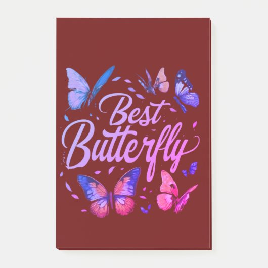 Bestes Butterfly Notepad. Post-it Klebezettel (Vorderseite)