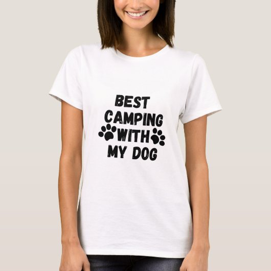 Bestes Camping mit meinem Hund T-Shirt (Vorderseite)