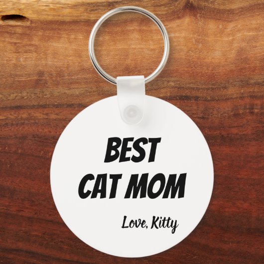 Bestes Cat-Mama-Foto Schlüsselanhänger (Rückseite)