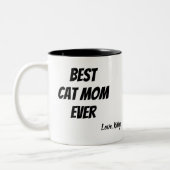 Bestes Cat Mama Foto Zweifarbige Tasse (Links)