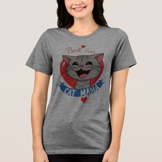 Bestes CAT MAMA Tri-Blend Shirt (Vorderseite)