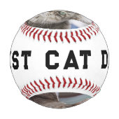Bestes Cat Vater Foto Personalisiert Baseball (Vorderseite)