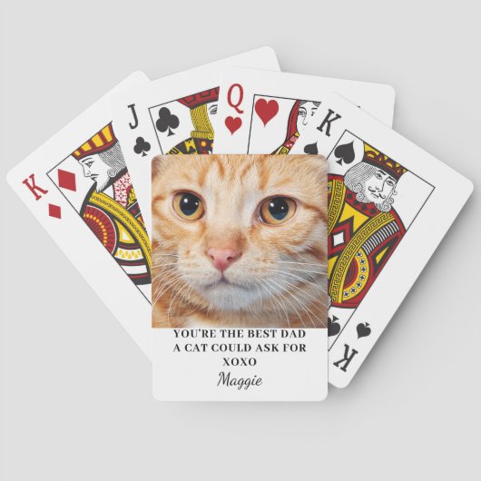Bestes Cat Vater Foto Spielkarten (Rückseite)