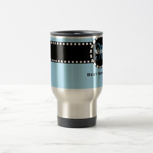 Bestes CHEF überhaupt Monogramm und individueller Reisebecher (Mittel)