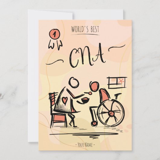 Bestes CNA der Welt - Geschenk für Krankenpfleger Einladung (Vorderseite)