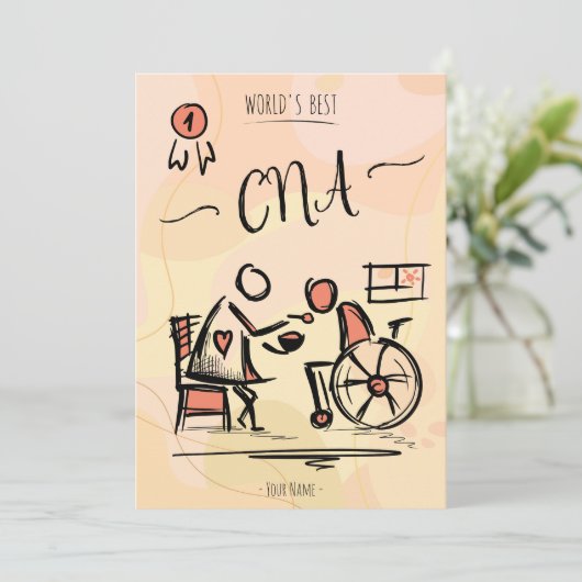 Bestes CNA der Welt - Geschenk für Krankenpfleger  Einladung (Stehend Vorderseite)