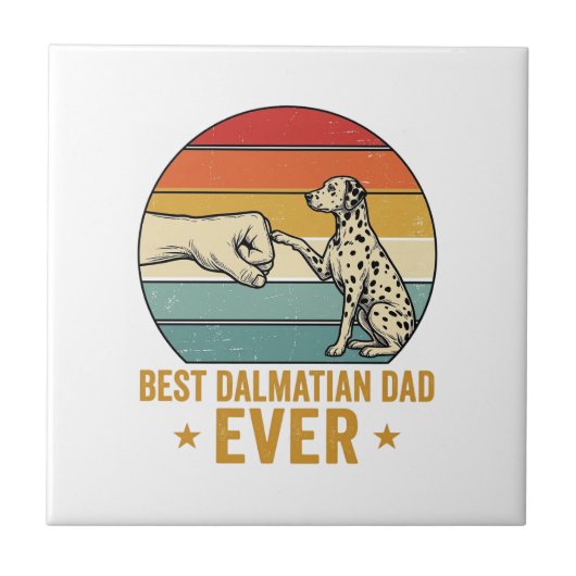Bestes Dalmatiner-Vater-T-Shirt mit Fauststoß im V Fliese (Vorderseite)