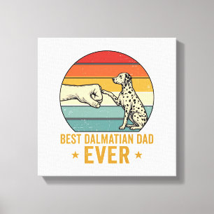 Bestes Dalmatiner-Vater-T-Shirt mit Retro-Faust zu Leinwanddruck