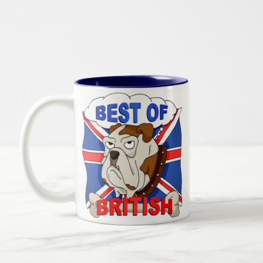 Bestes der britischen Cartoon-Bulldoggen-Tasse Zweifarbige Tasse (Links)