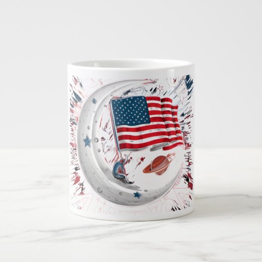 Bestes Design der amerikanischen Flagge auf der 🍺 Jumbo-Tasse (Vorderseite)