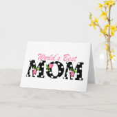 Bestes die Mama-Schwarzes der Welt mit rosa Tulpen Karte (Gelbe Blume)