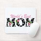 Bestes die Mama-Schwarzes der Welt mit rosa Tulpen Mousepad (Mit Mouse)
