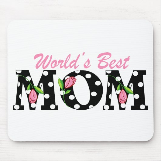 Bestes die Mama-Schwarzes der Welt mit rosa Tulpen Mousepad (Vorne)