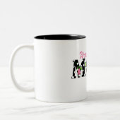 Bestes die Mama-Schwarzes der Welt mit rosa Tulpen Zweifarbige Tasse (Links)